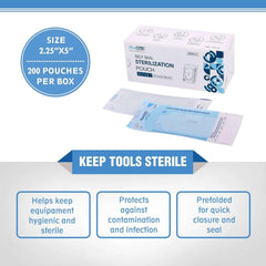 OneMed Dental Self-Sealing Sterilization Pouches 2.25x5 inch 200/Box - OneMed Dental OneMed Dental Self-Sealing Sterilization Pouches 2.25x5 inch 200/Box - OneMed Dental