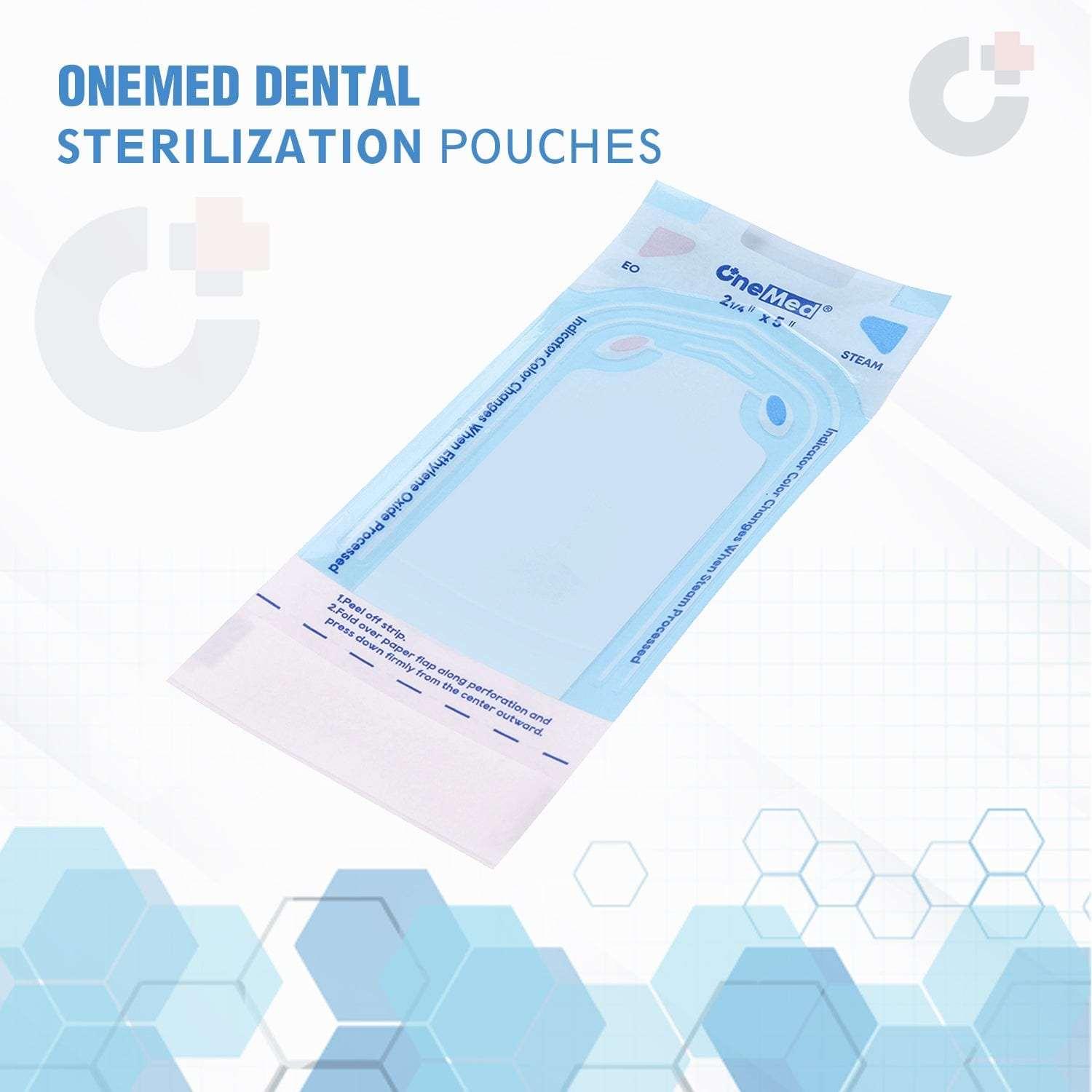 OneMed Dental Self-Sealing Sterilization Pouches 2.25x5 inch 200/Box - OneMed Dental OneMed Dental Self-Sealing Sterilization Pouches 2.25x5 inch 200/Box - OneMed Dental