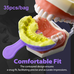 Dental Impression Bite Registration Triple Trays - Anterior(35 Pcs/Bag)