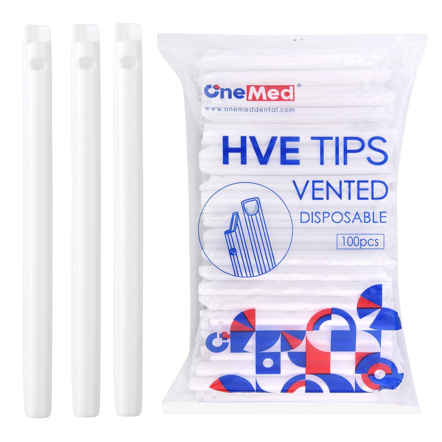 OneMed Dental Disposable HVE Suction Tips – Vented High-Volume Evacuation Tips For Dental Procedures