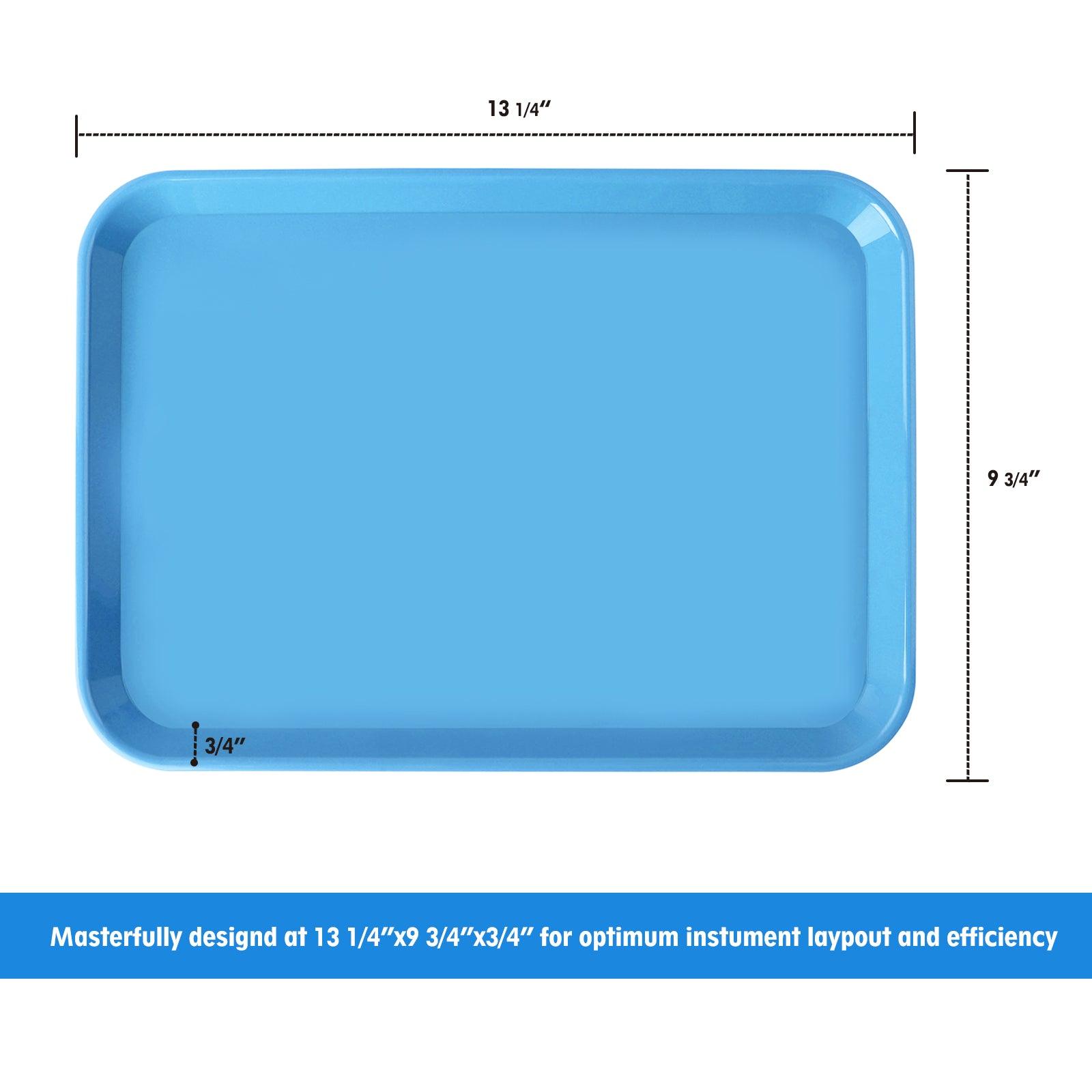 Stackable Instrument Trays OneMed Dental Autoclavable Plastic Instrument Set Up Flat Tray (13 1/4