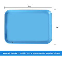 OneMed Dental Autoclavable Plastic Instrument Set Up Flat Tray (13 1/4" x 9 3/4", Size B) - OneMed Dental