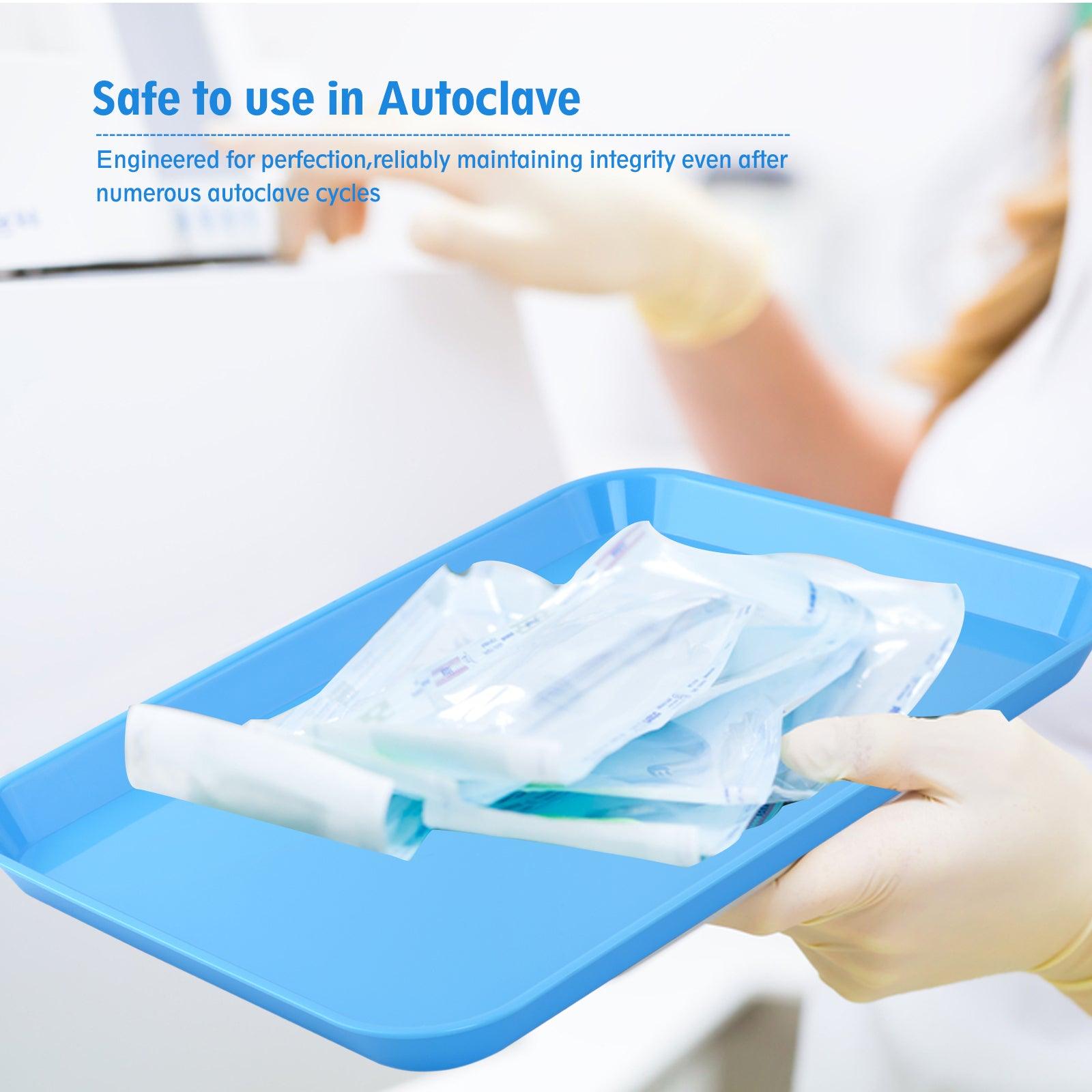 Autoclavable Instruments OneMed Dental Autoclavable Plastic Instrument Set Up Flat Tray (13 1/4