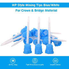 OneMed Dental Mixing Tips Impression Temporary C&B Material Blue/White Long 50Pcs/Bag - OneMed Dental