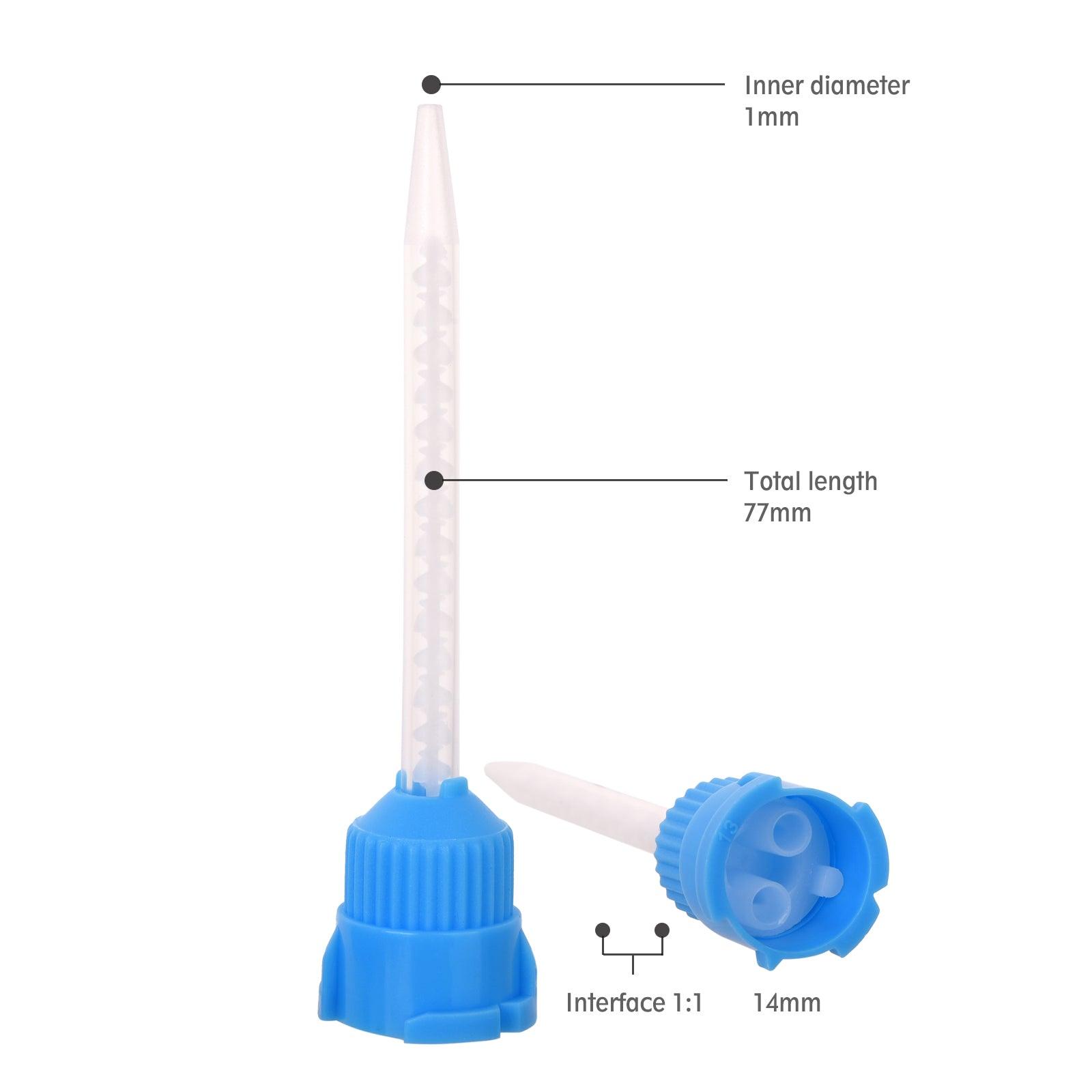 OneMed Dental Mixing Tips Impression Temporary C&B Material Blue/White Long 50Pcs/Bag - OneMed Dental