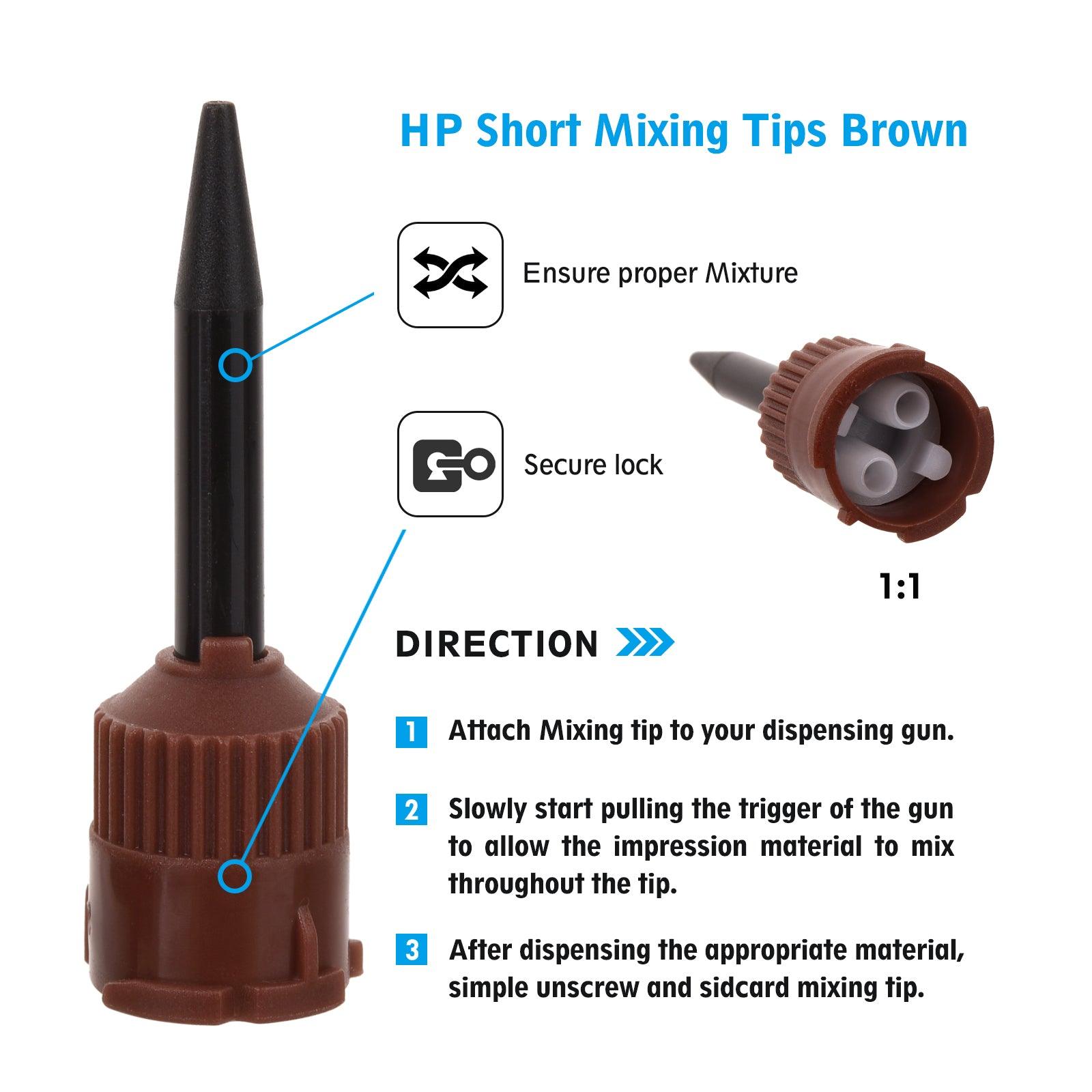 OneMed Dental HP Mixing Tips for E.T.C. & Retrieve Cements Brown/Black (Short) 1:1 50Pcs/Bag - OneMed Dental