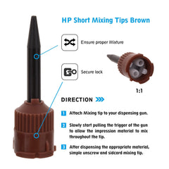 OneMed Dental HP Mixing Tips for E.T.C. & Retrieve Cements Brown/Black (Short) 1:1 50Pcs/Bag - OneMed Dental