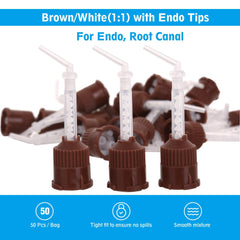 OneMed Dental Mixing Tips HP Brown with Endo Tips 50Pcs/Bag - OneMed Dental