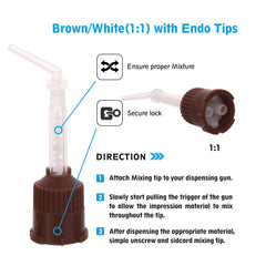 OneMed Dental Mixing Tips HP Brown with Endo Tips 50Pcs/Bag - OneMed Dental