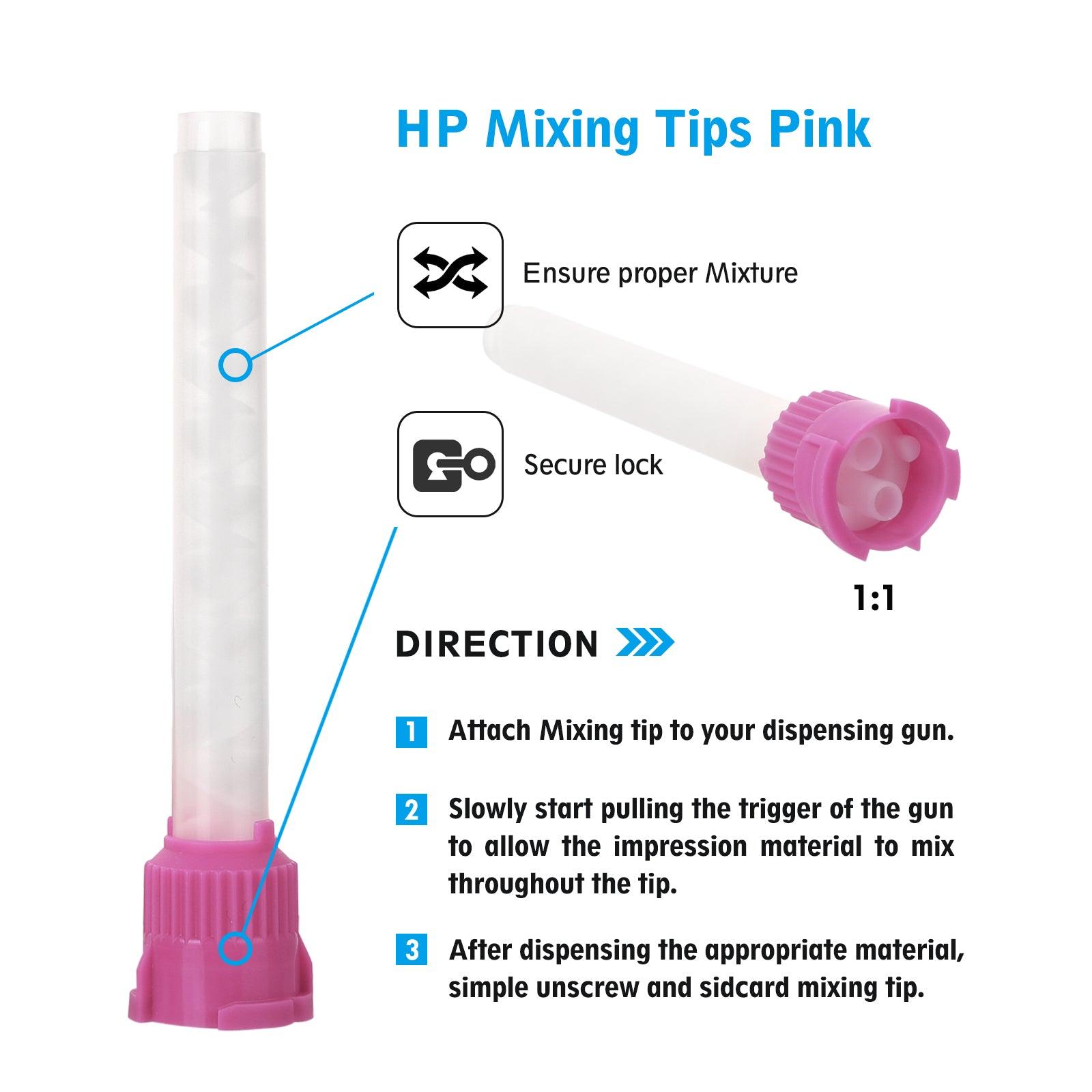 OneMed Dental Mixing Tips Impression HP Tips Pink 6.5mm(1:1) 50Pcs/Bag - OneMed Dental