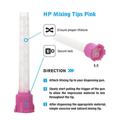 OneMed Dental Mixing Tips Impression HP Tips Pink 6.5mm(1:1) 50Pcs/Bag - OneMed Dental