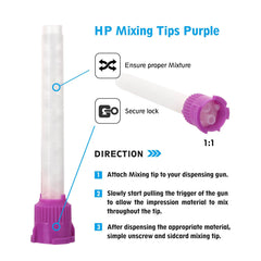 OneMed Dental Mixing Tips Impression HP Tips Purple 8.5mm(1:1) 50Pcs/Bag - OneMed Dental