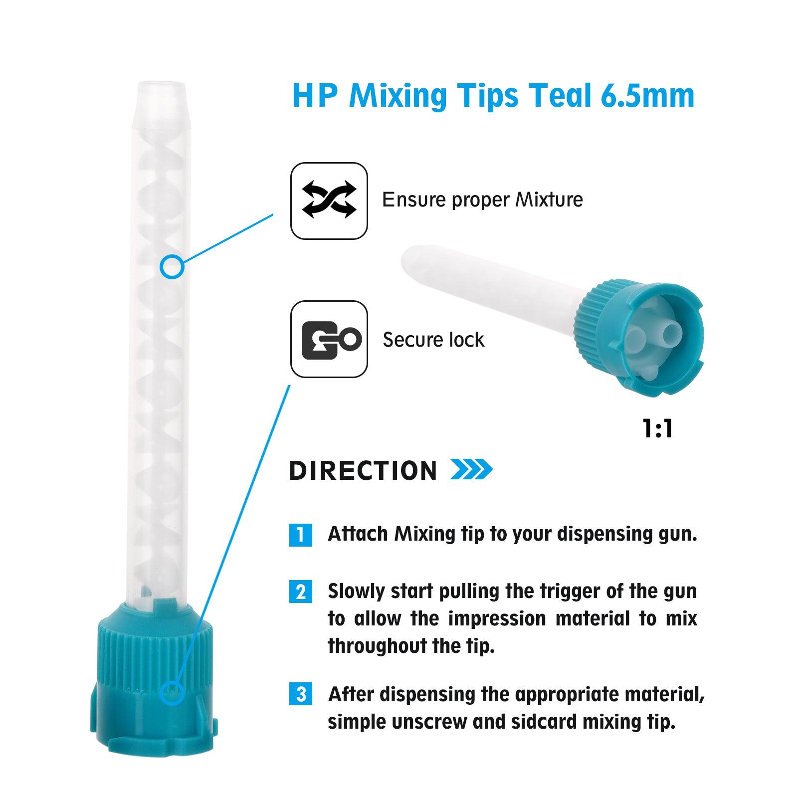 OneMed Dental Mixing Tips Impression HP Tips Teal 6.5mm(1:1) 50Pcs/Bag - OneMed Dental