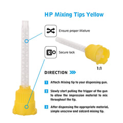 OneMed Dental Mixing Tips Impression HP Tips Yellow 5.0mm(1:1) 50Pcs/Bag - OneMed Dental