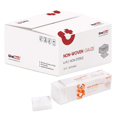 OneMed Dental Gauze Pads Non-Woven Sponge 4-Ply 3"x3" Non-sterile 200 Pcs / Bag - OneMed Dental