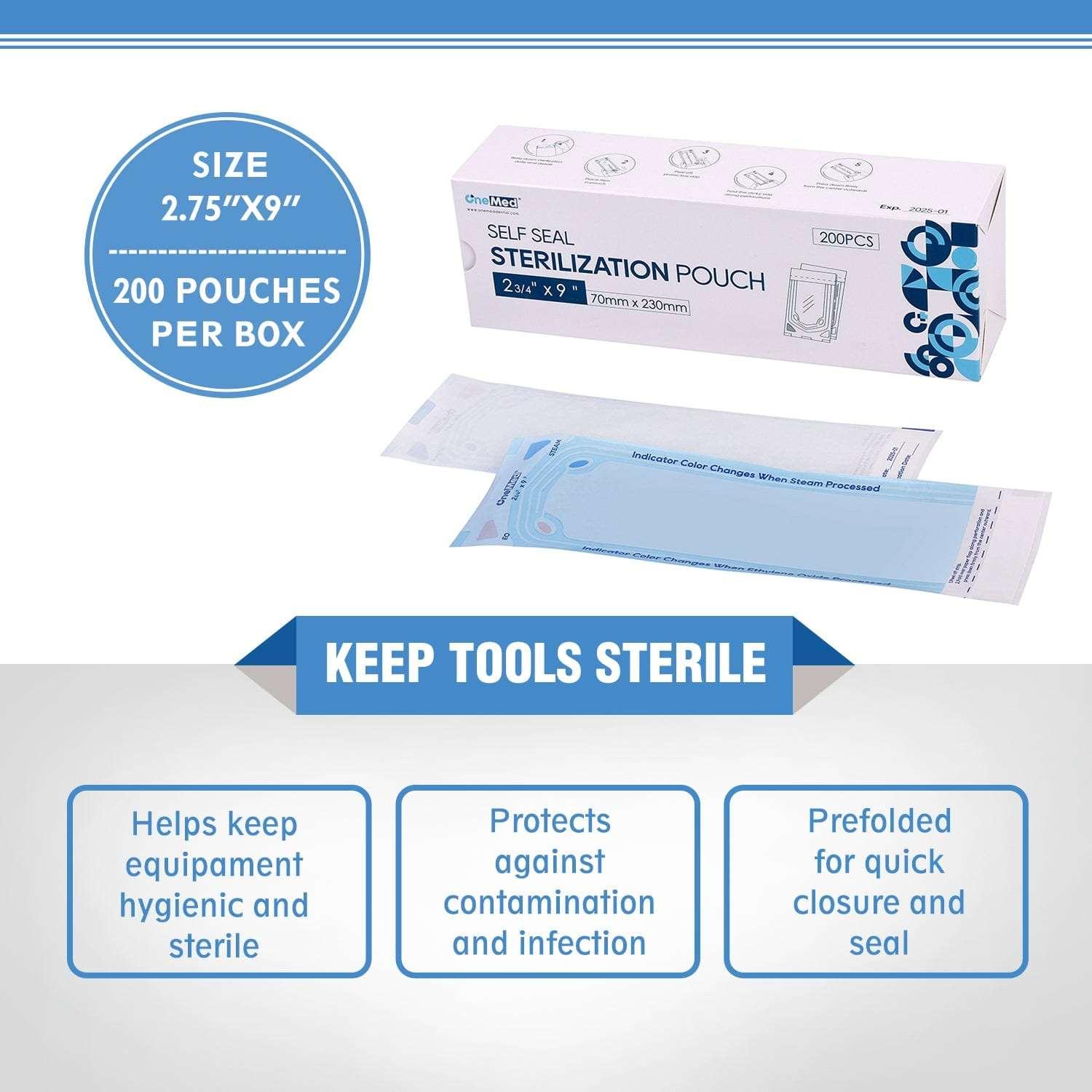 thumbnail image 2 of OneMed Dental Sterilization Pouches - 5.25x10 Inch, Jordan 2 of 11