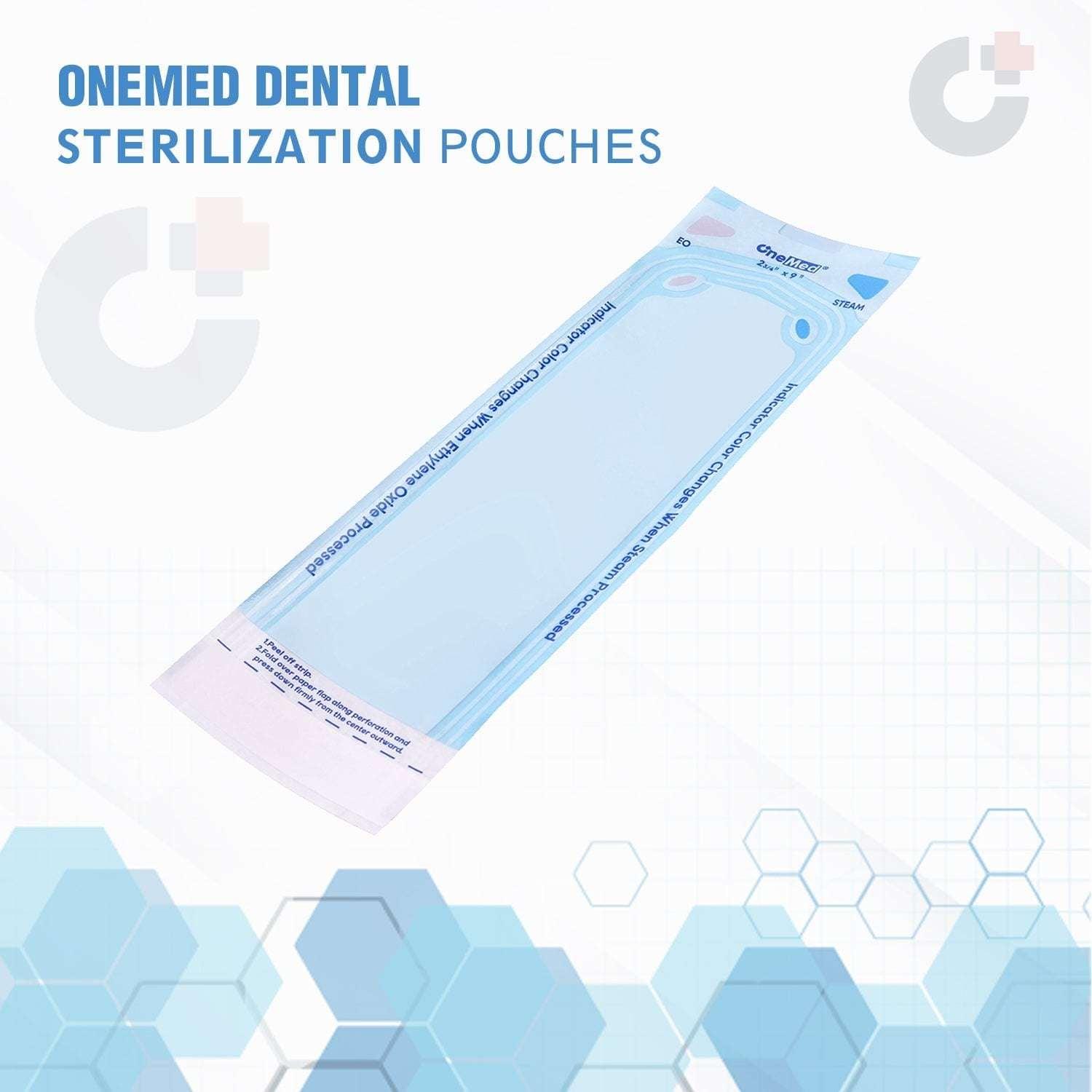 OneMed Dental Self-Sealing Sterilization Pouches 2.75x9 inch 200/Box - OneMed Dental