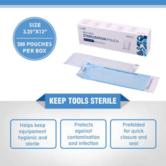 OneMed Dental Self-Sealing Sterilization Pouches 3.25x12 inch 200/Box - OneMed Dental