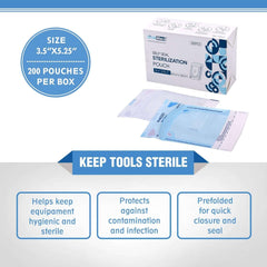 OneMed Dental Self-Sealing Sterilization Pouches 3.5x5.25 inch 200/Box - OneMed Dental