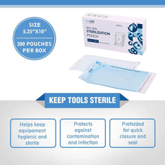 OneMed Dental Self-Sealing Sterilization Pouches 5.25x10 inch 200/Box - OneMed Dental