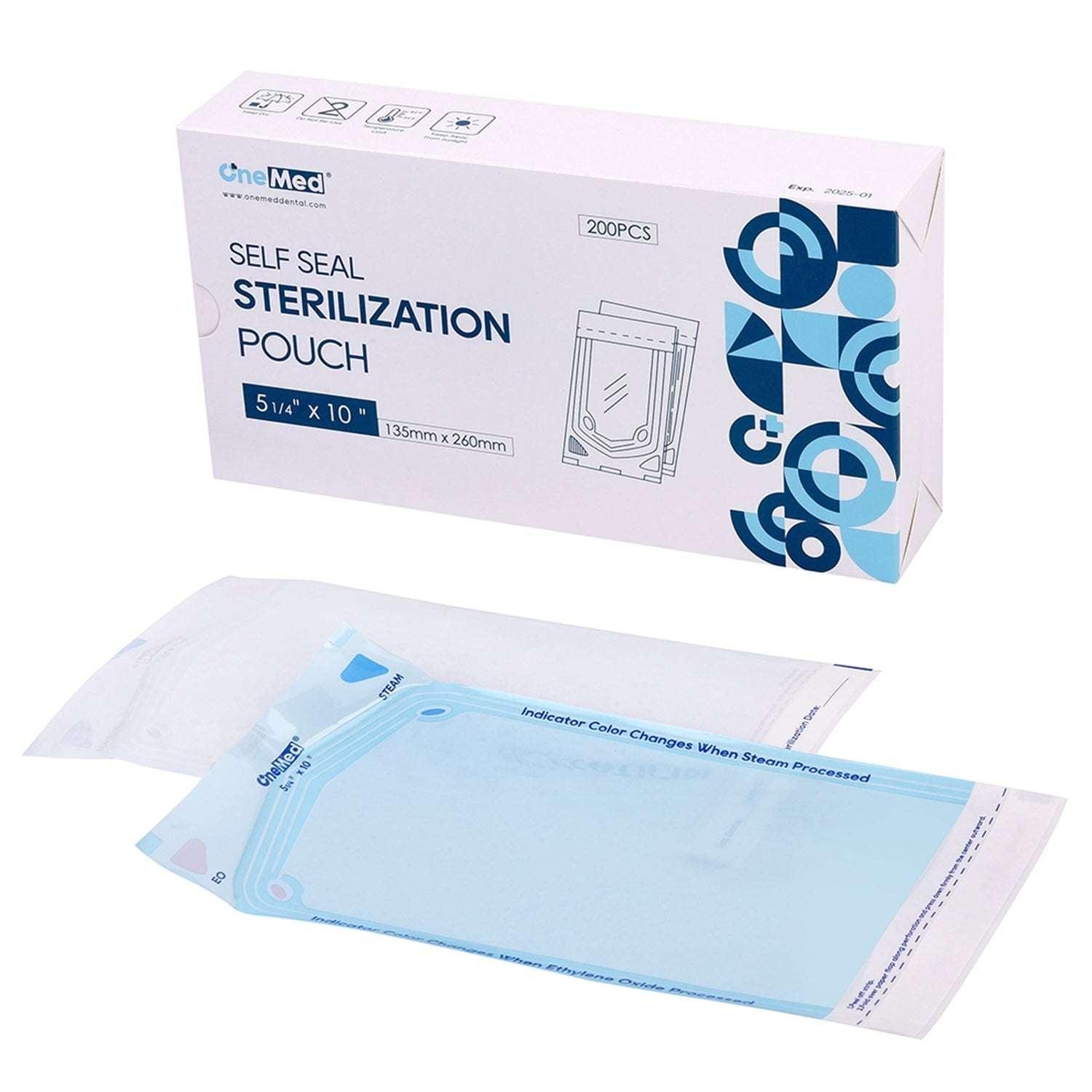 OneMed Dental Self-Sealing Sterilization Pouches 5.25x10 inch 200/Box - OneMed Dental