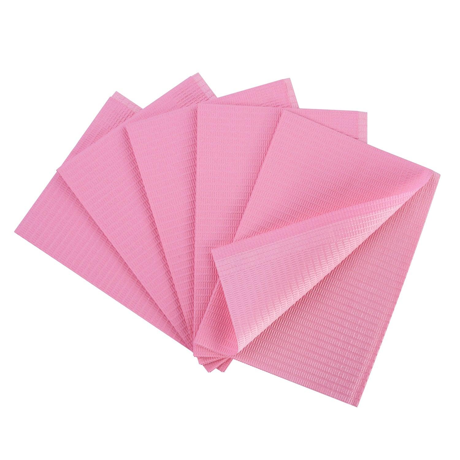 OneMed Pink Dental Paper Bibs 3-Ply 13"x18" 125pcs/bag - OneMed Dental