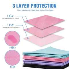 Reli Pink Dental Bibs 150 Pack - 3-Ply Waterproof Disposable Patient