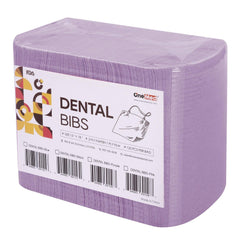 OneMed Purple Dental Paper Bibs 3-Ply 13"x18" 125pcs/bag