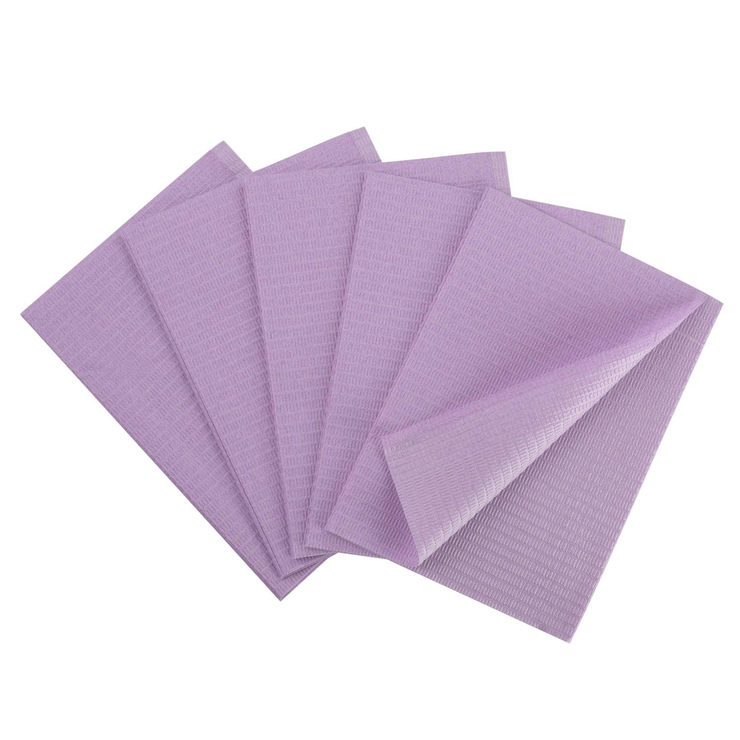 OneMed Purple Dental Paper Bibs 3-Ply 13"x18" 125pcs/bag - OneMed Dental