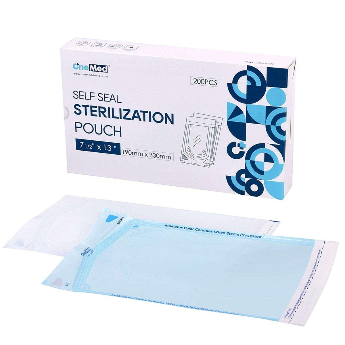 OneMed Dental Self-Sealing Sterilization Pouches 7.5x13 inch 200/Box - OneMed Dental